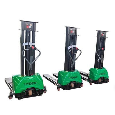 AC Motor 1ton 0.8m to 1.6m Loading Electric Self Lifting Stacker with Load Center 400