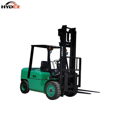3t 3m Four Wheel Electric Pallet Forklift Truck with Solid Tires and 500mm Load Center