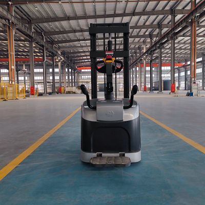 2tons Load Center 500mm 2 Stage Mast with 3m Lifting Height Stacker Standing on Platform