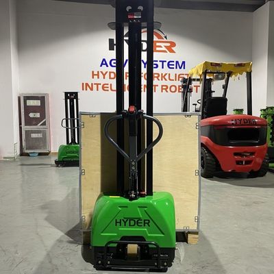 Yellow Full Electric Self Pallet Stacker Loading Stacker 1000kgs 0.8/1/1.3/1.6m 48V 15ah