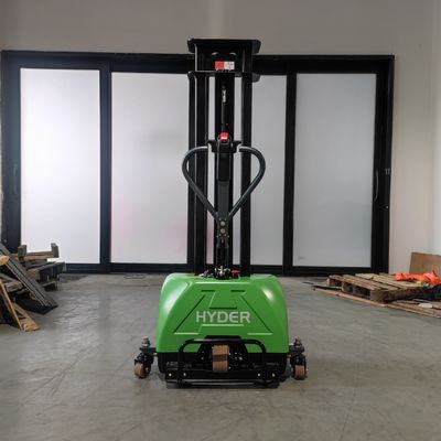 800/1000/1300mm Lift Height Stacker Self Loading Pallet Truck Electric Lift Stacker